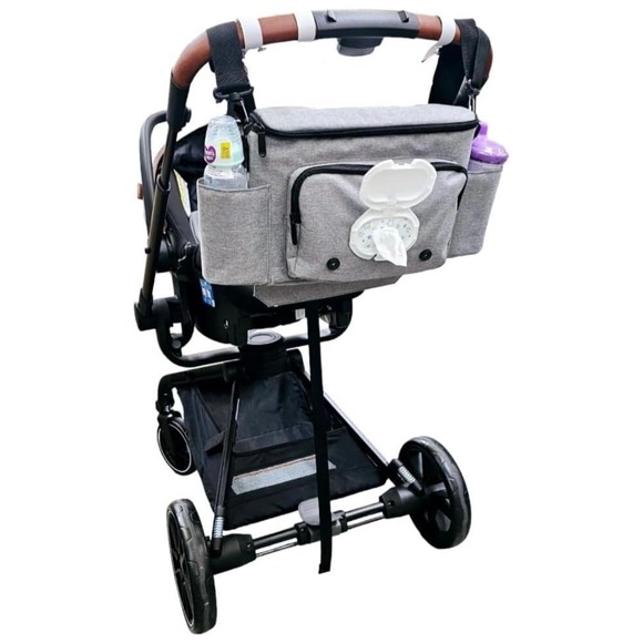 Baby diaper bag organizer for baby stroller, Gray - Picture 4 of 9